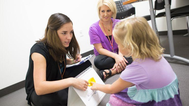 Speech-Language Pathology students work in clinical rotations